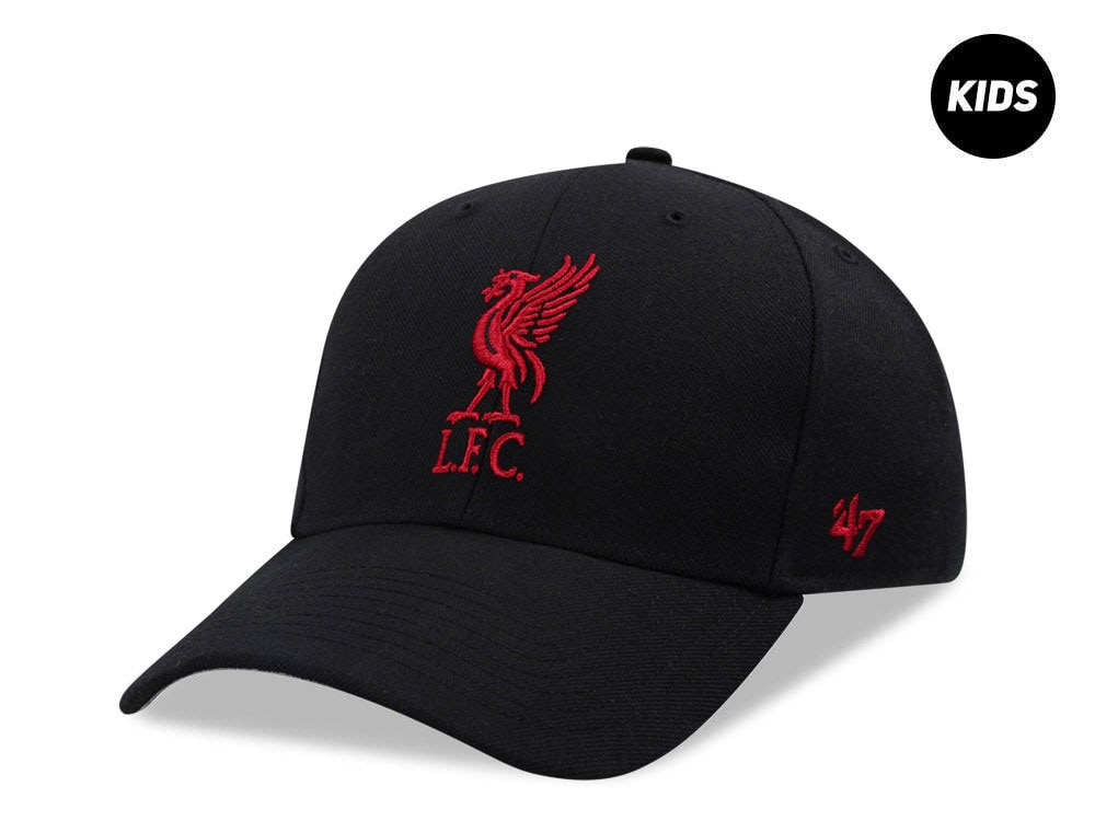 47Brand Liverpool FC Black and Red MVP Strapback Gorra