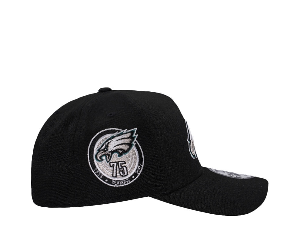 New Era Philadelphia Eagles 75th Anniversary Black Prime Edition 9Forty A Frame Snapback Gorra
