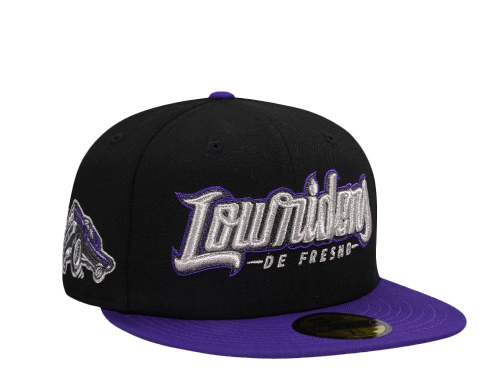 New Era Fresno Grizzlies Lowriders Black Purple Two Tone Edition 59Fifty Fitted Gorra