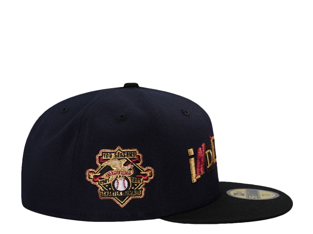 New Era Cleveland Indians 100 Season Ransom Note Navy Two Tone Edition 59Fifty Fitted Gorra
