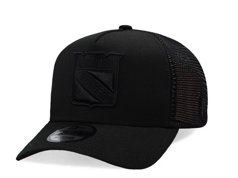 New Era New York Rangers Black Prime Edition 9Forty A Frame Trucker Snapback Gorra