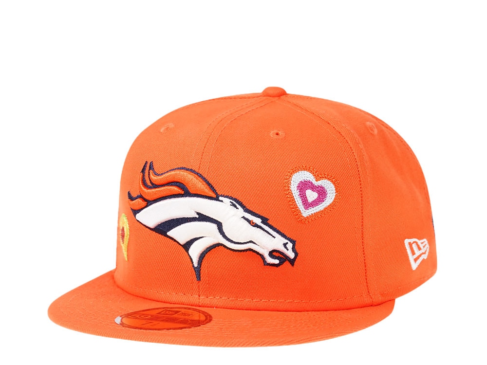 New Era Denver Broncos Orange Chainstitchheart Edition 59Fifty Fitted Gorra