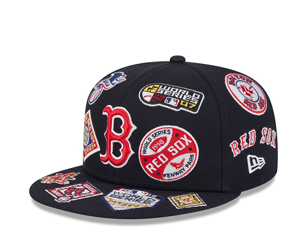 New Era Boston Red Sox All Over Navy Red 59Fifty Fitted Gorra