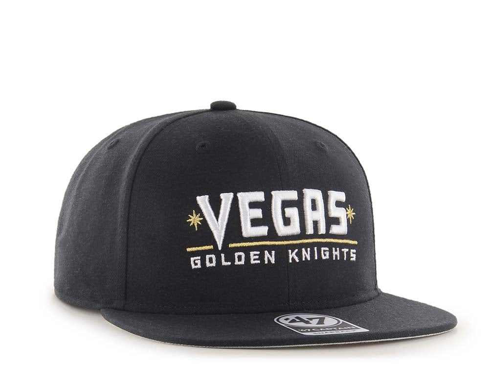 47Brand Vegas Golden Knights No Shot Black Script Captain Snapback Gorra