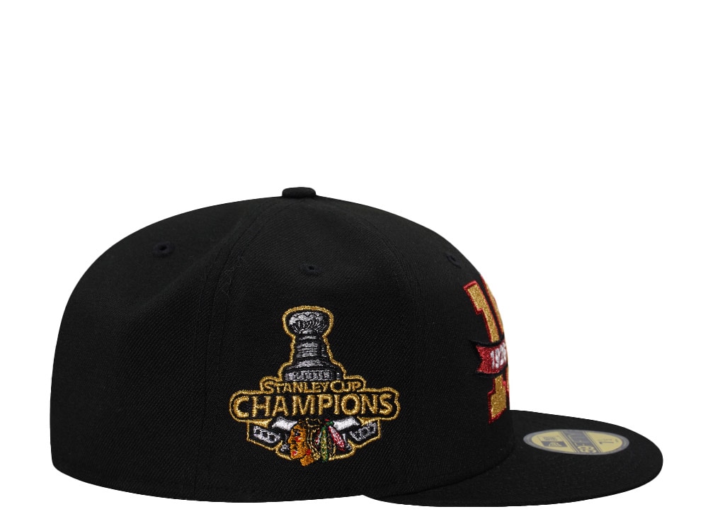 New Era Chicago Blackhawks 100th Anniversary Champions  Black Prime Edition 59Fifty Fitted Gorra