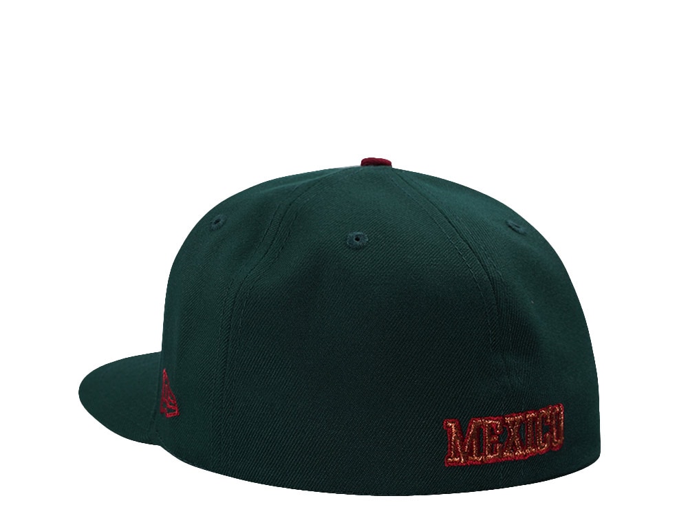 New Era Mexico Eagle Temple Dark Green Prime Edition 59Fifty Fitted Gorra
