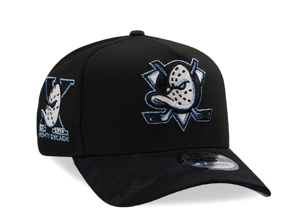 New Era Anaheim Ducks 10th Anniversary Black Camo Two Tone Edition 9Forty A Frame Snapback Gorra
