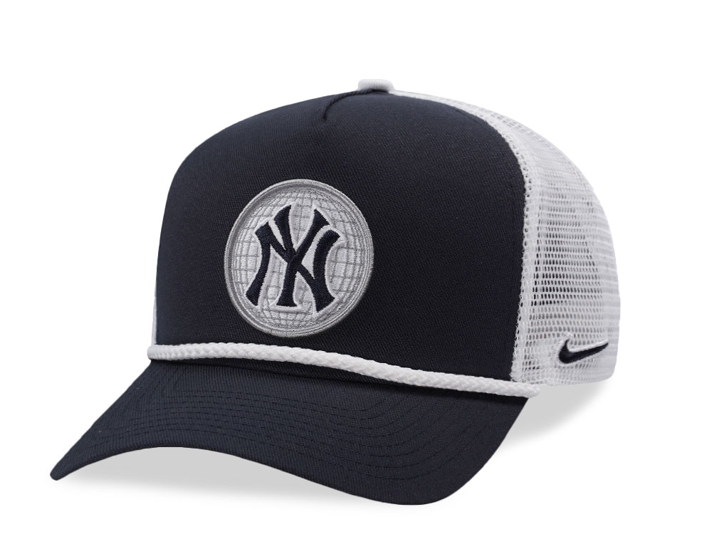 Nike New York Yankees Primetime Dri-Fit Rise Black Edition Trucker Snapback Gorra