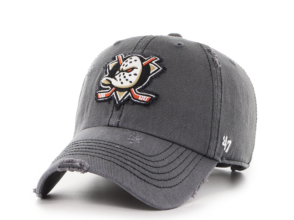 47 Brand Anaheim Ducks Weathered Dark Gray Clean Up Strapback Gorra