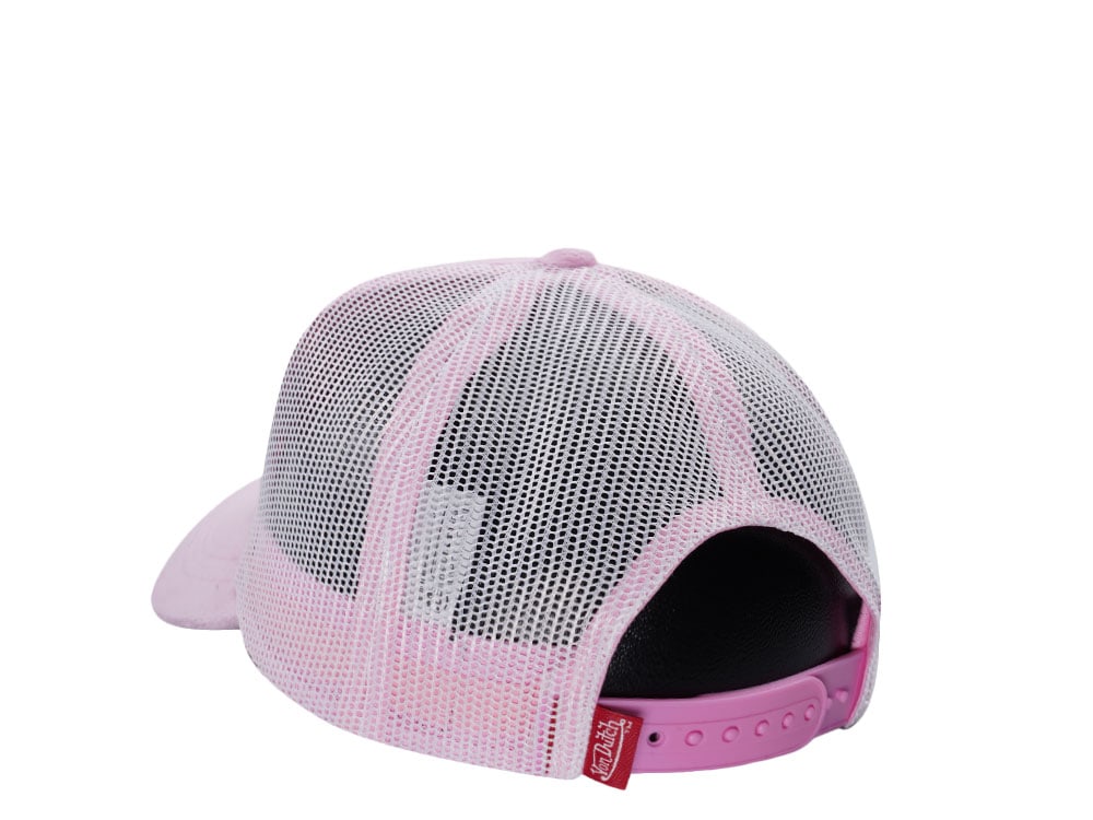 Von Dutch Oval Patch Pink Velour Edition Trucker Snapback Gorra
