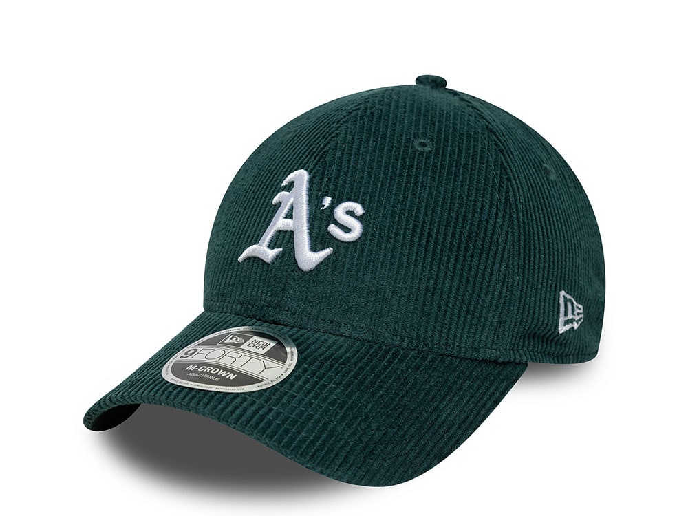 New Era Oakland Athletics Cord Dark Green 9Forty M Crown Snapback Gorra