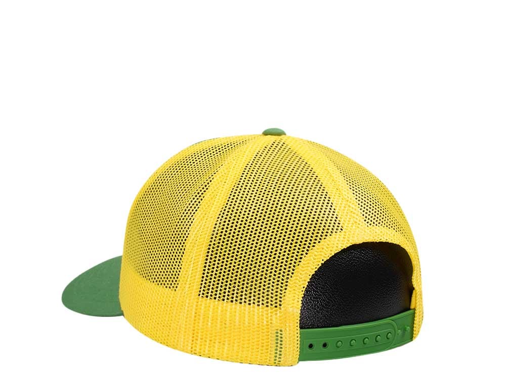 John Deere Logo Mesh Yellow Green Trucker Snapback Gorra