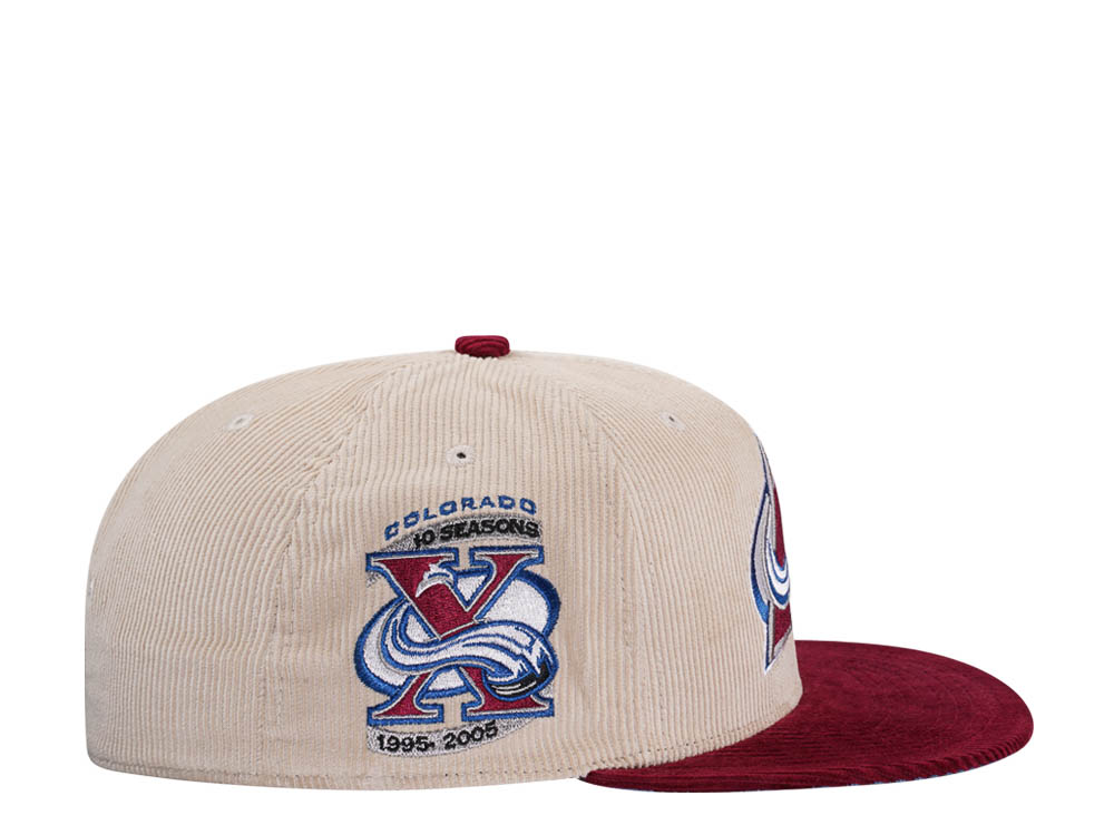 Mitchell & Ness Colorado Avalanche 10 Seasons Two Tone Cord Edition Dynasty Fitted Gorra