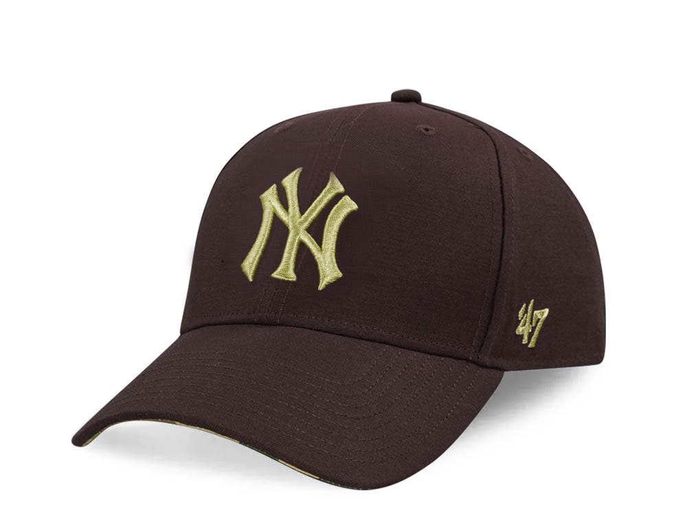 47Brand New York Yankees Brown Frog Skin Camo MVP Strapback Gorra