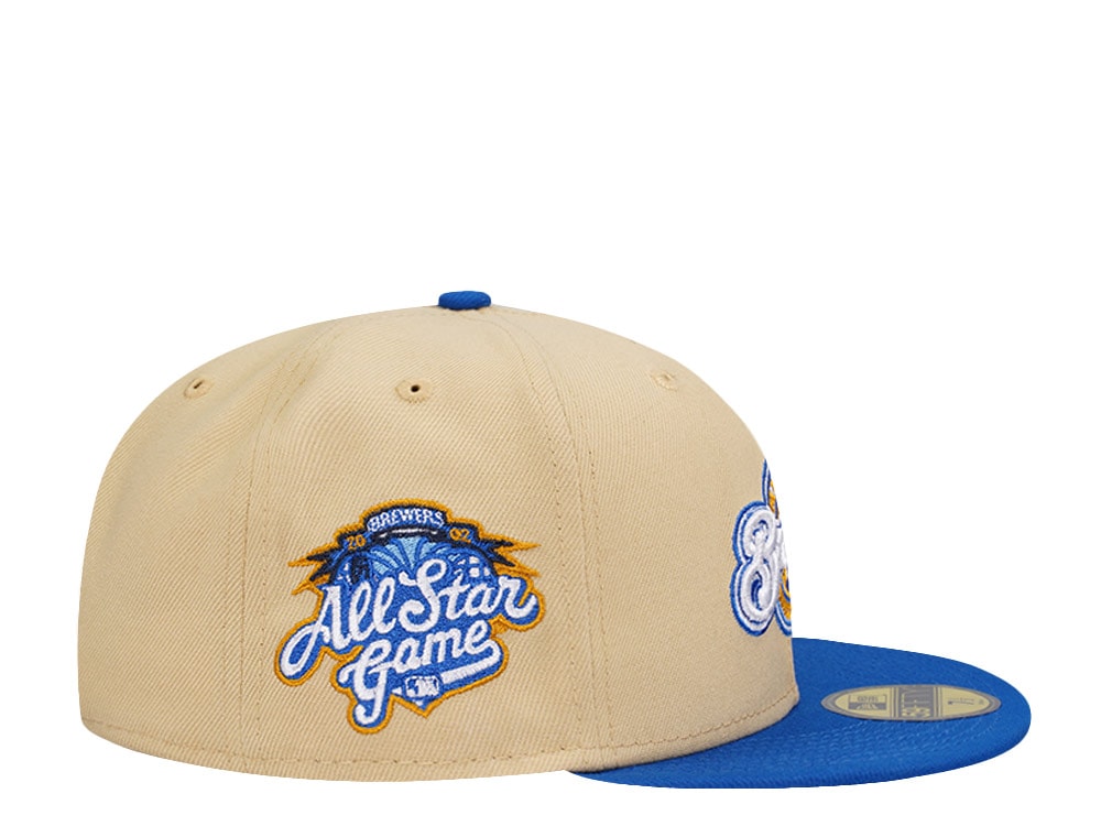 New Era Milwaukee Brewers All Star Game 2002 Vegas Gold Two Tone Edition 59Fifty Fitted Gorra