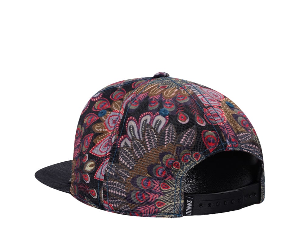Djinns Peacock Linen Multicolor 6 Panel Snapback Gorra