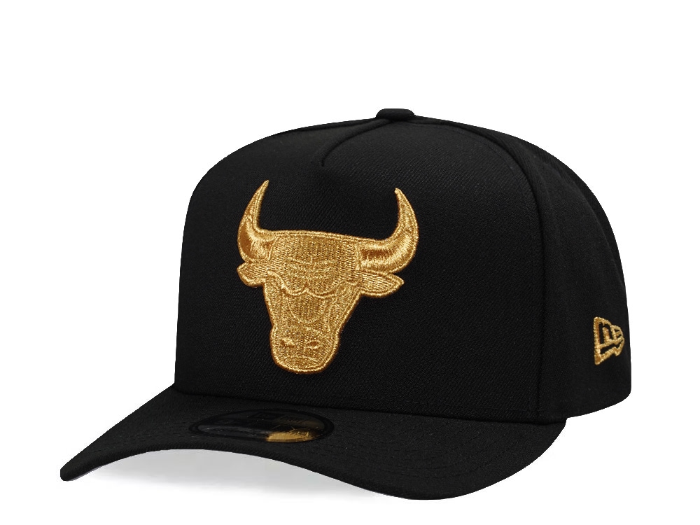 New Era Chicago Bulls Black and Gold 9Fifty A Frame Snapback Gorra