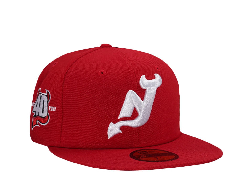 New Era New Jersey Devils 40th Anniversary Red Prime Edition 59Fifty Fitted Gorra