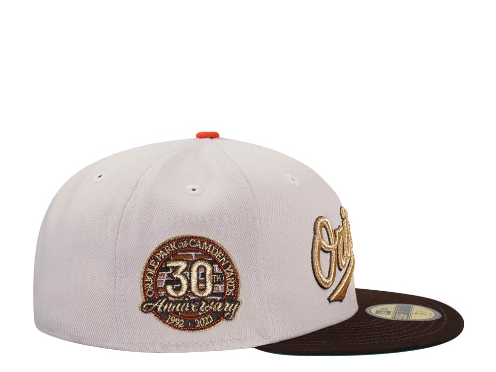 New Era Baltimore Orioles 30th Anniversary Stone Gold Two Tone Edition 59Fifty Fitted Gorra