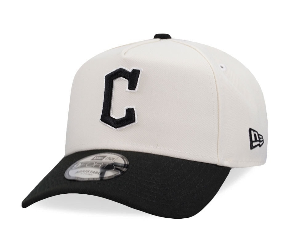 New Era Cleveland Guardians Chrome Black Two Tone Edition 9Forty A Frame Snapback Gorra