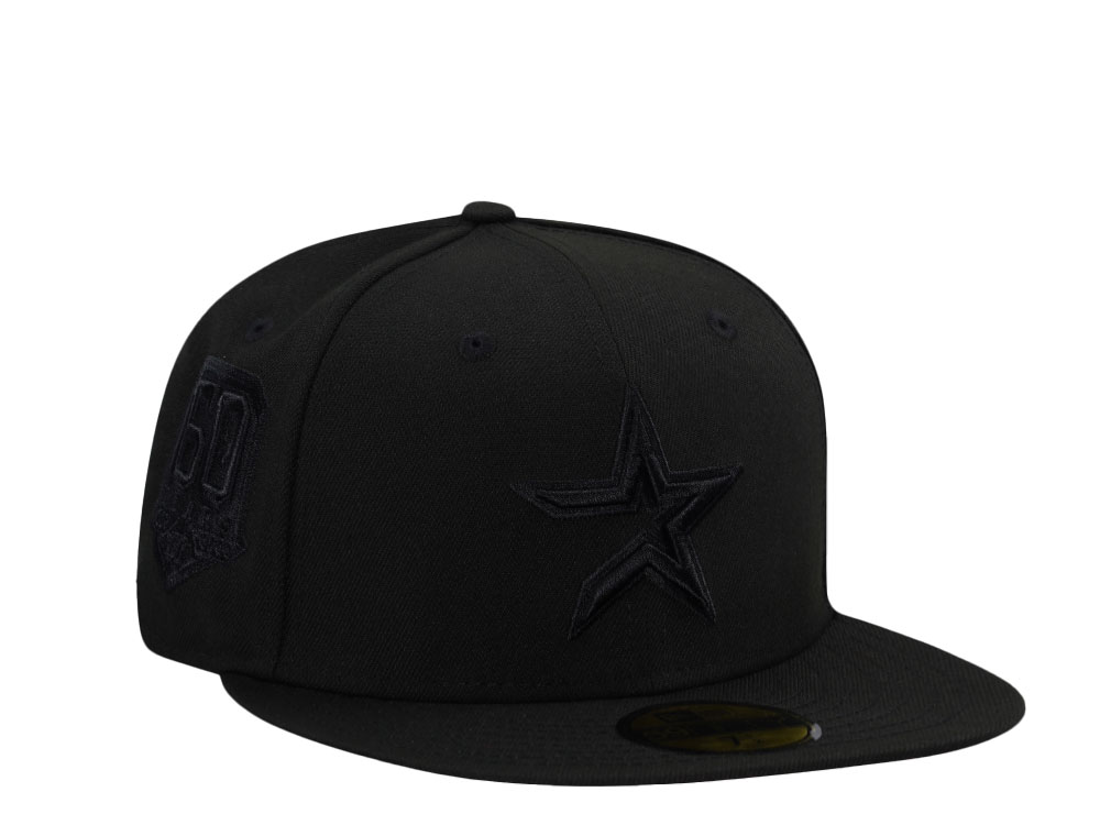 New Era Houston Astros 60th Anniversary Black Out Red Edition 59Fifty Fitted Gorra