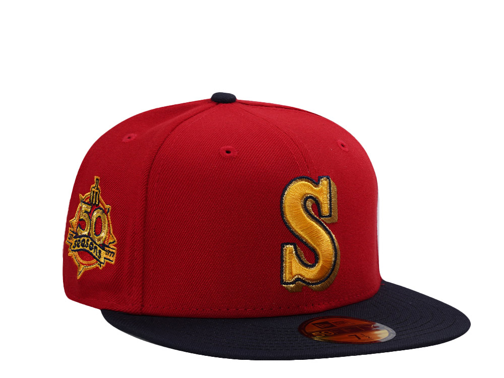 New Era Seattle Mariners 50th Anniversary Scarlet Two Tone Edition 59Fifty Fitted Gorra