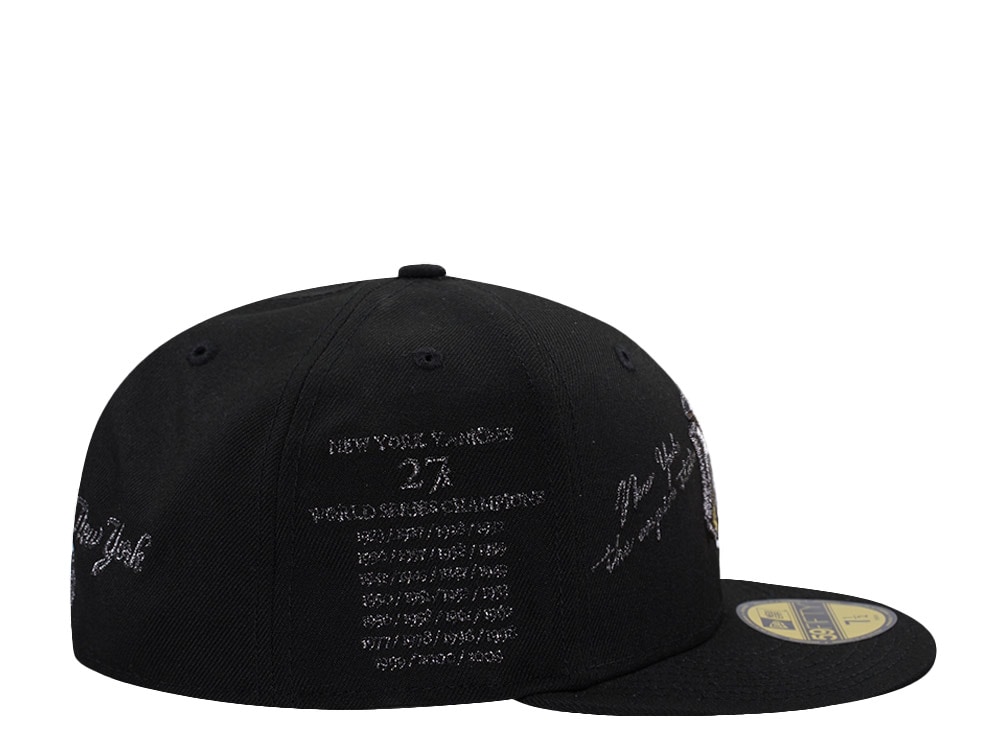 New Era New York Yankees 27x World Champions Metallic Pewter Black Prime Edition 59Fifty Fitted Gorra