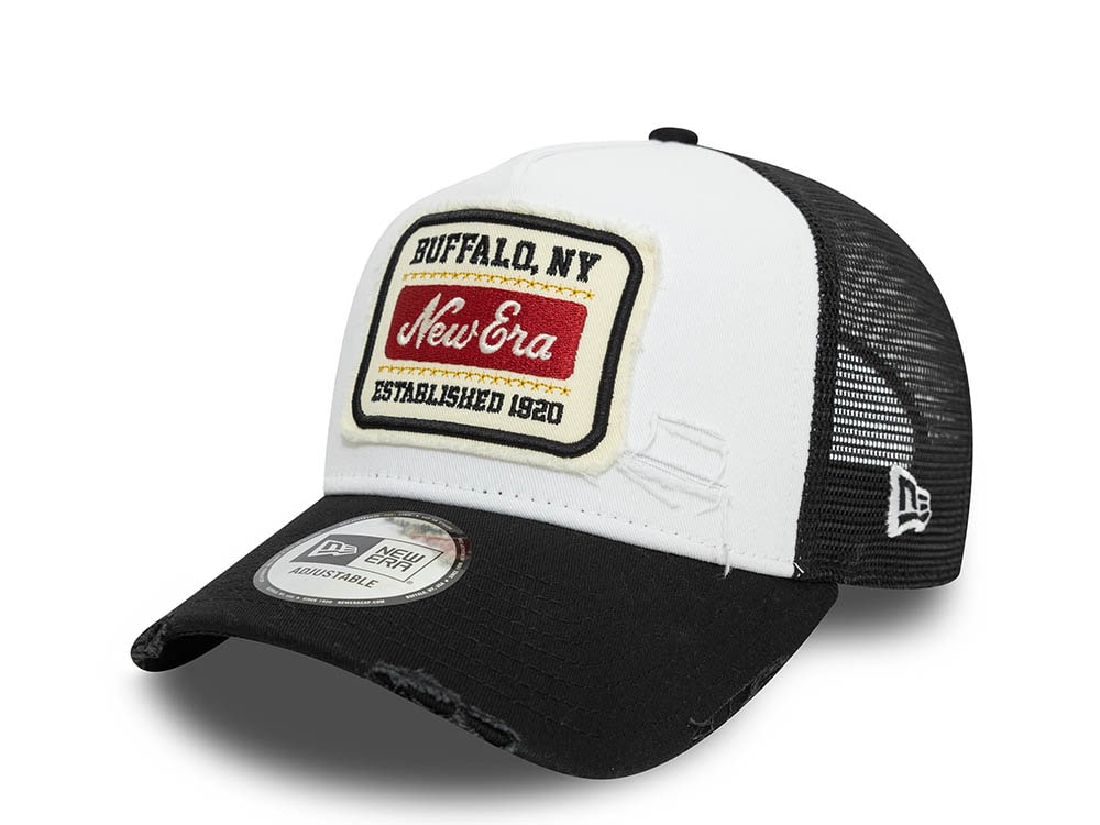 New Era Distressed Patch Two Tone 9Forty A Frame Trucker Snapback Gorra