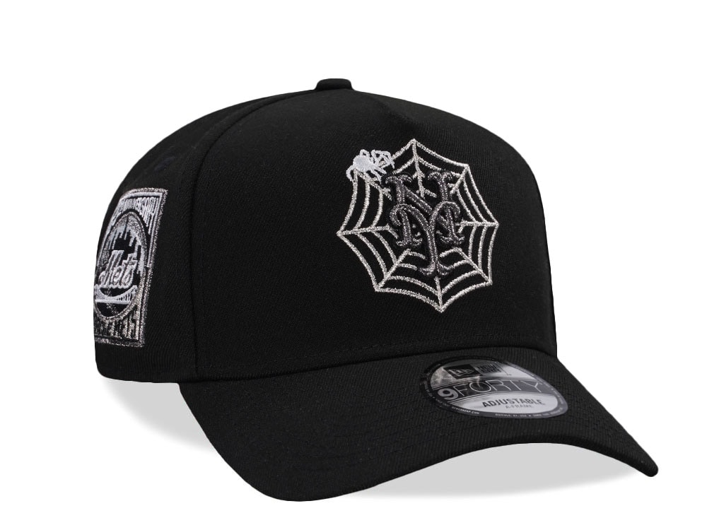 New Era New York Mets 25th Anniversary Metallic Black Prime Edition 9Forty A Frame Snapback Gorra