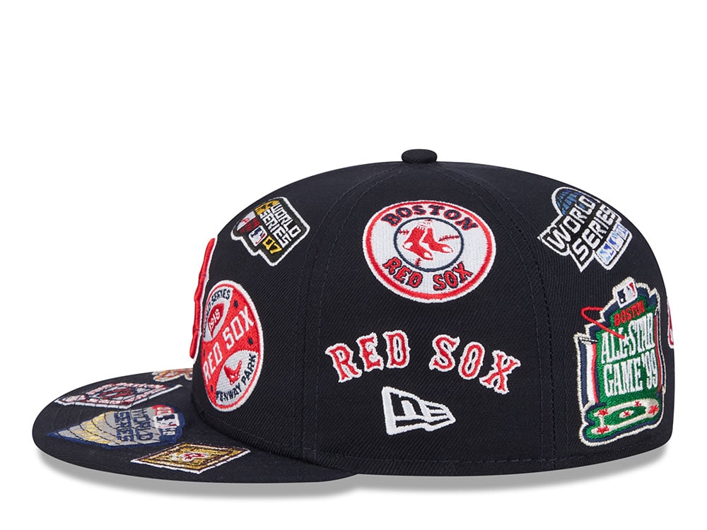 New Era Boston Red Sox All Over Navy Red 59Fifty Fitted Gorra