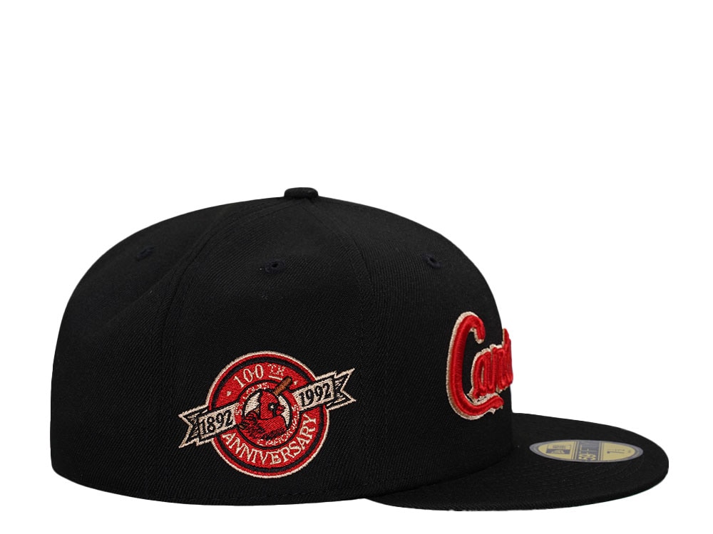 New Era St. Louis Cardinals 100th Anniversary Black Throwback Edition 59Fifty Fitted Gorra