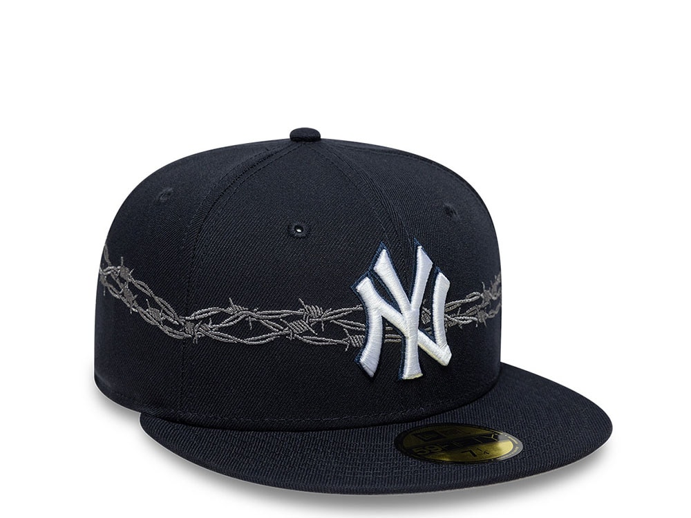 New Era New York Yankees MLB Icon Barbwire Navy Prime Edition 59Fifty Fitted Gorra