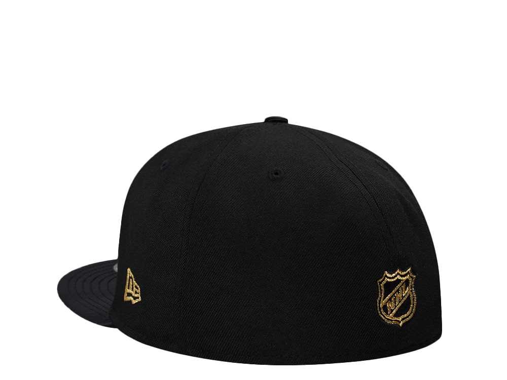 New Era Vegas Golden Knights Black Satin Brim Prime Edition 59Fifty Fitted Gorra