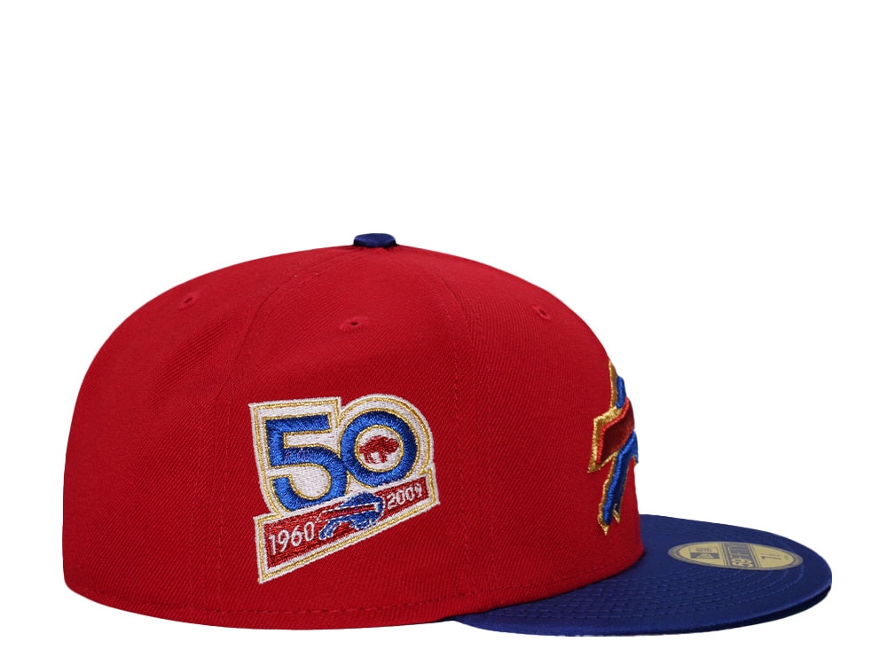 New Era Buffalo Bills 50th Anniversary Satin Brim Two Tone Edition 59Fifty Fitted Gorra