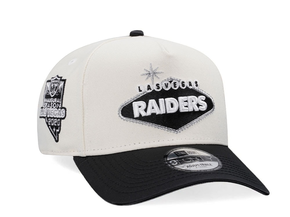 New Era Las Vegas Raiders Inaugural Season 2020 Chrome Satin Brim Two Tone 9Forty A Frame Snapback Gorra