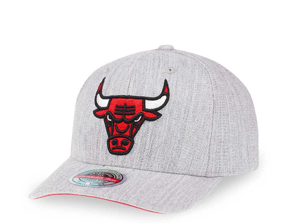 Mitchell & Ness Chicago Bulls Heather Gray Red Line Flex Snapback Gorra