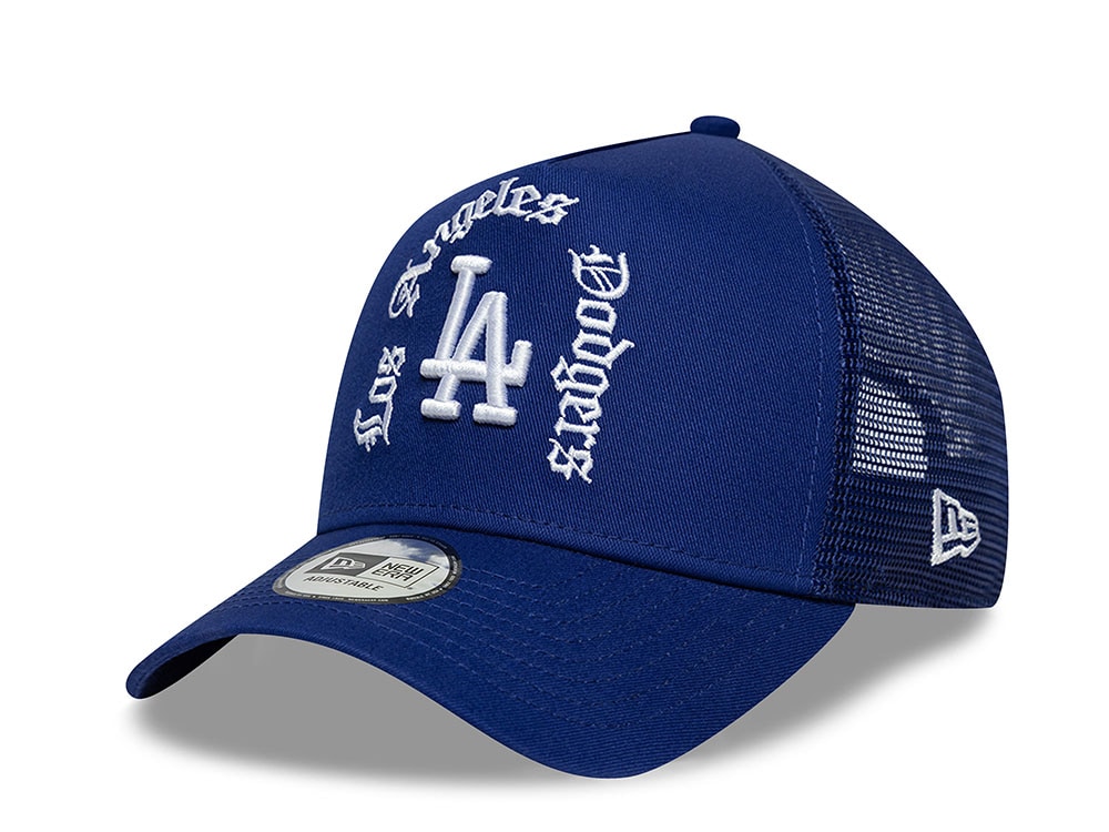 New Era Los Angeles Dodgers Wordmark Blue Prime Edition 9Forty A Frame Trucker Snapback Gorra