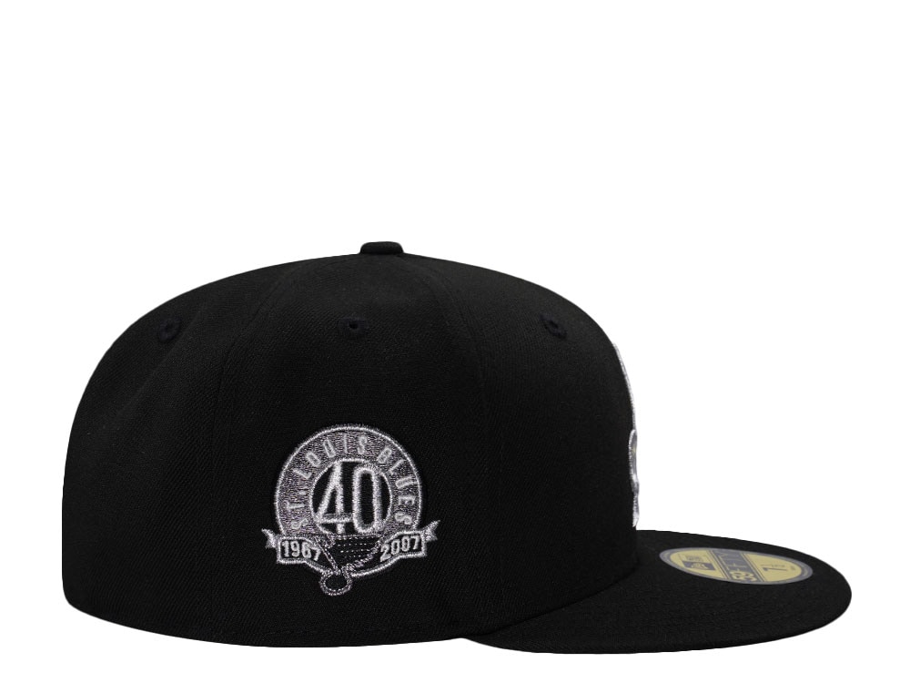 New Era St. Louis Blues 40th Anniversary Black Metallic Edition 59Fifty Fitted Gorra