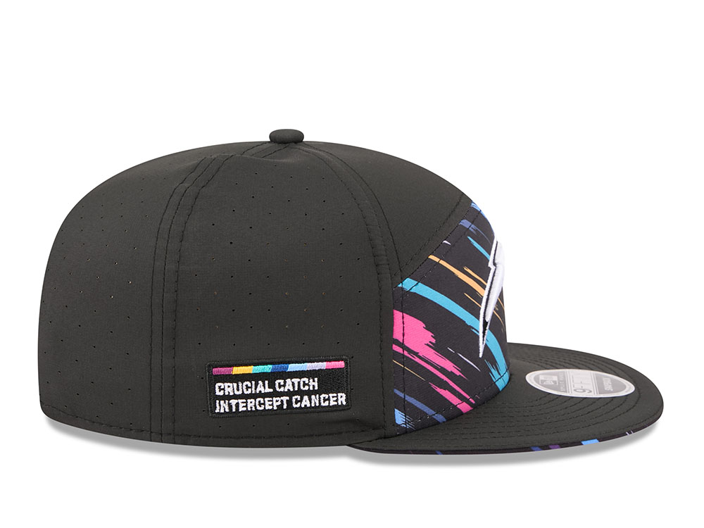 New Era Los Angeles Chargers Crucial Catch 2026 Black Edition 9Fifty Split Panel Snapback Gorra