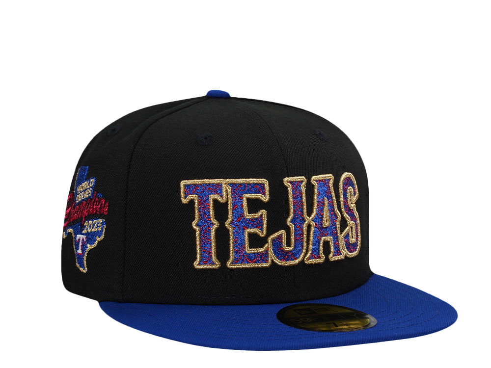 New Era Texas Rangers World Series Champions 2023 Black Prime Two Tone Edition 59Fifty Fitted Gorra