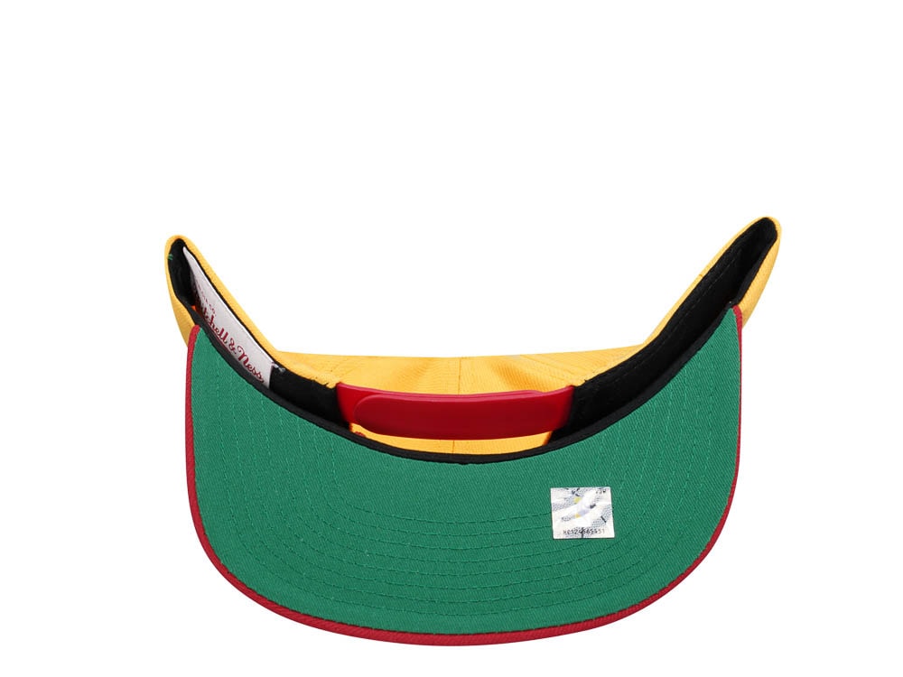 Mitchell & Ness Atlanta Hawks Transcript Yellow Two Tone Snapback Gorra