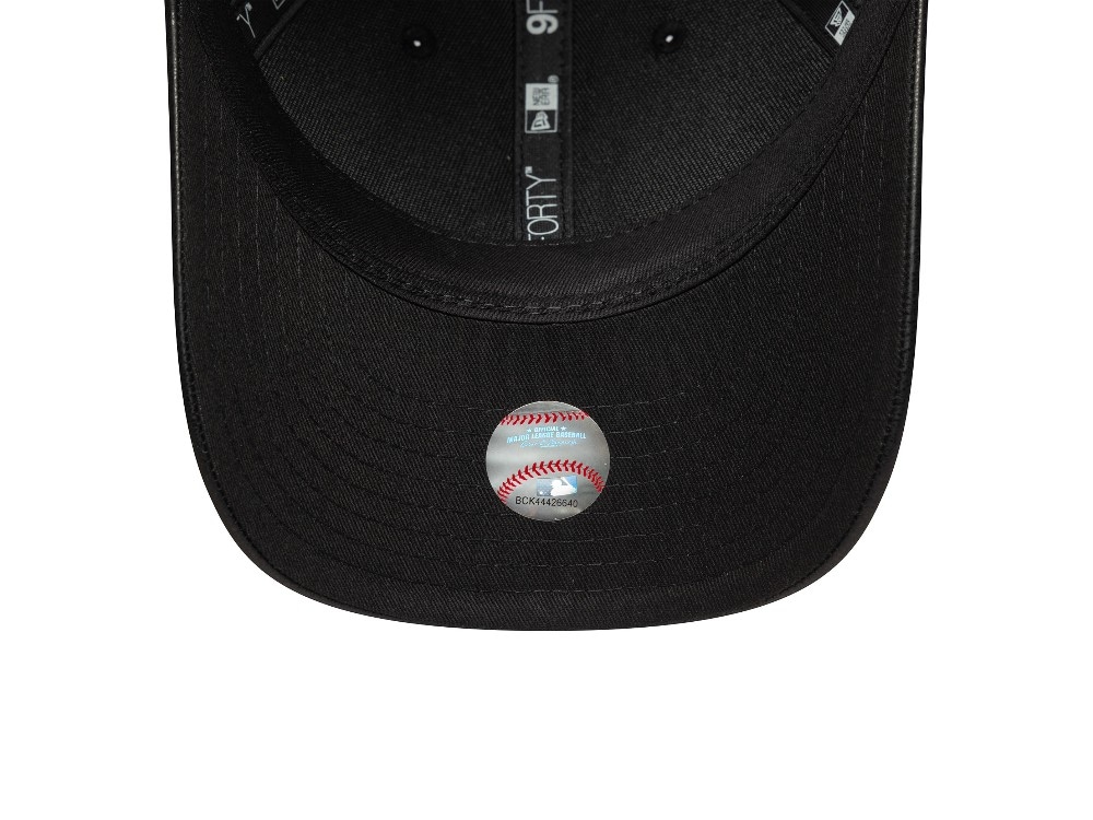 New Era Los Angeles Dodgers Black PU Leather Edition 9Forty M Crown Snapback Gorra