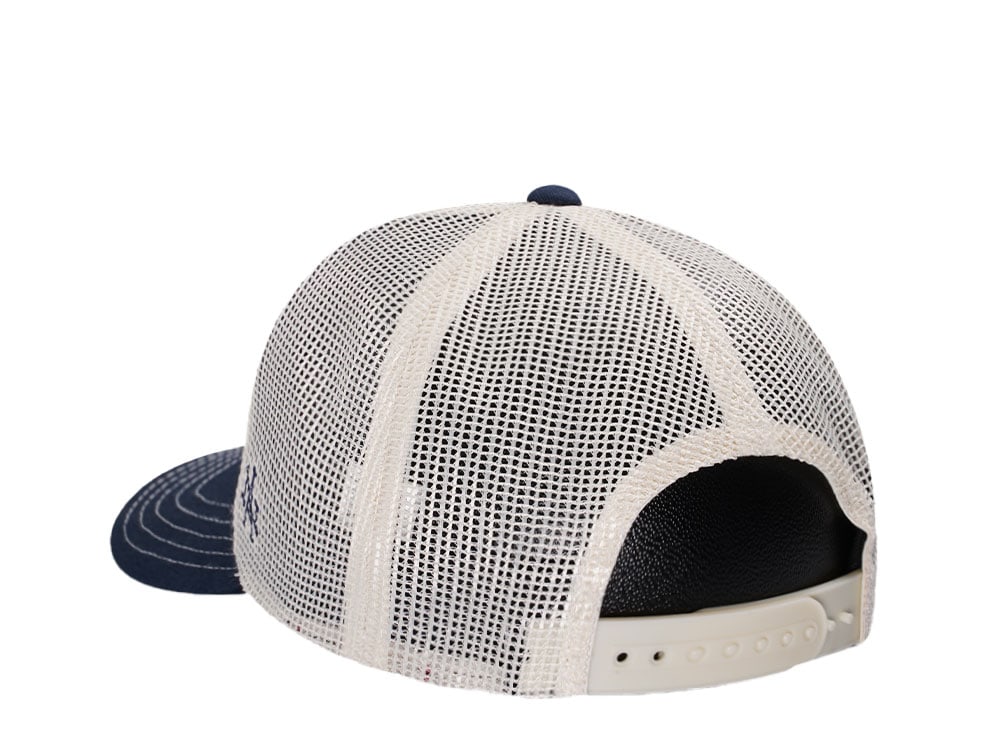 American Needle Mack Truck Twill Valin Patch Ivory Navy Trucker Snapback Gorra