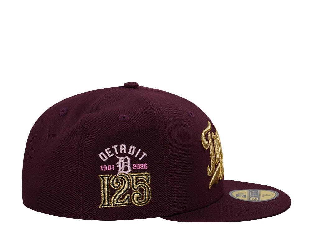 New Era Detroit Tigers 125th Anniverary Maroon Prime Edition 59Fifty Fitted Gorra