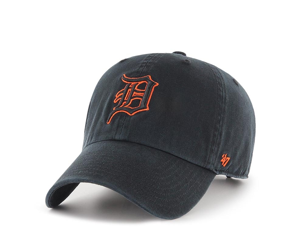 47Brand Detroit Tigers Black Clean up Strapback Gorra