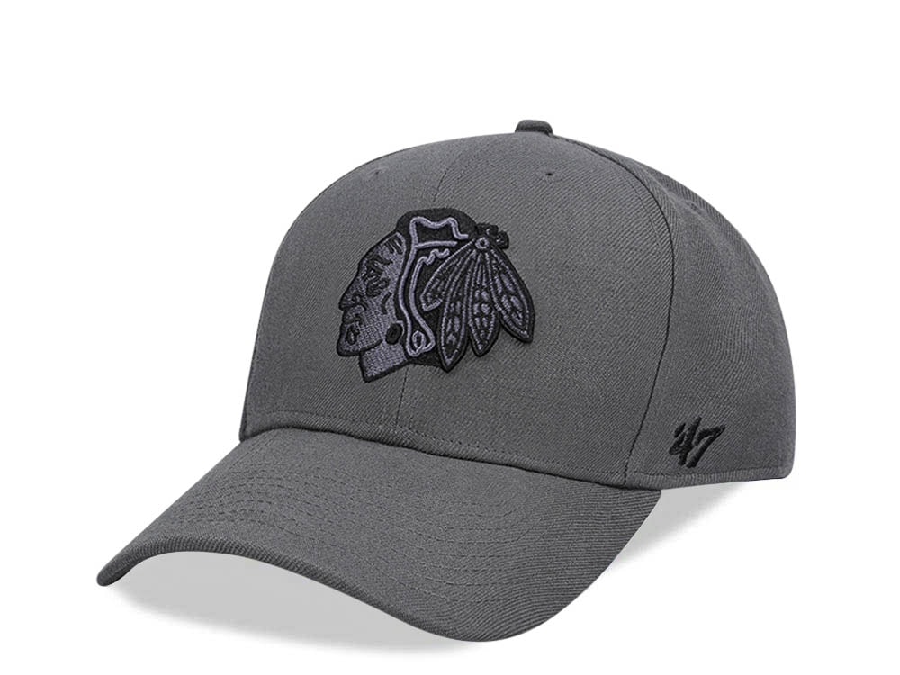 47Brand Chicago Blackhawks Charcoal MVP Snapback Gorra