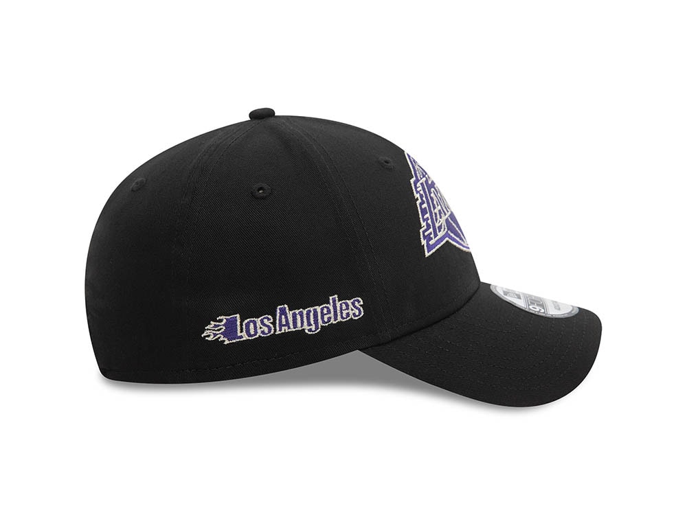 New Era Los Angeles Lakers Black Metallic 9Forty Strapback Gorra