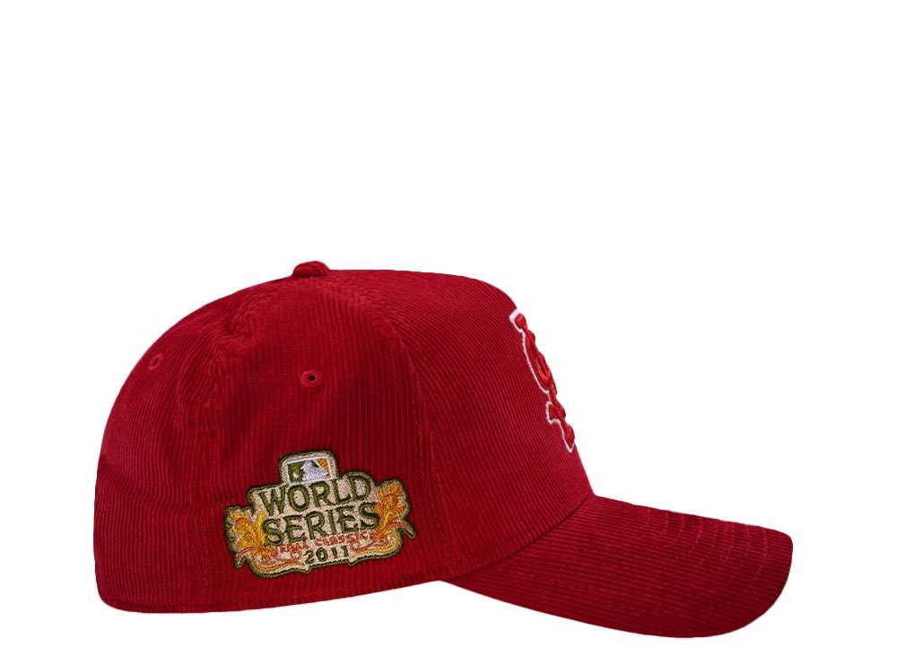 New Era St. Louis Cardinals World Series 2011 Red Corduroy Prime Edition 9Forty A Frame Snapback Gorra
