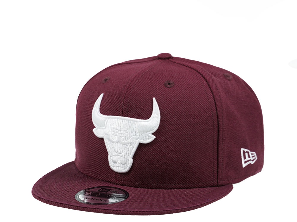 New Era Chicago Bulls White on Maroon Edition 9Fifty Snapback Gorra
