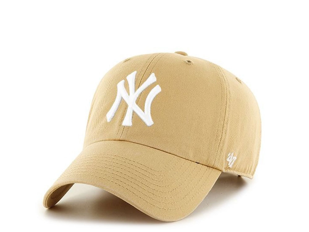 47Brand New York Yankees Light Tan Clean up Strapback Gorra